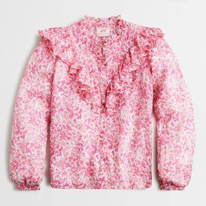 Pink floral blouse